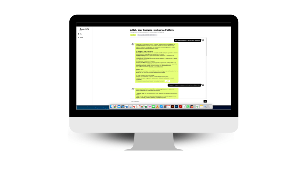 Visual of AKIVA chatbot dashboard - step 3